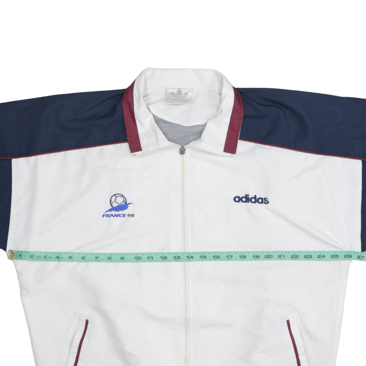 Adidas Mens White France 98 Windbreaker Jacket L Vintage 90s