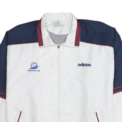 Adidas Mens White France 98 Windbreaker Jacket L Vintage 90s