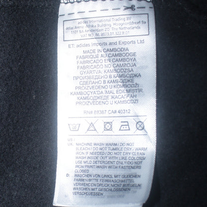 Adidas Men Black XL Full Zip Hoodie with Logo Stripe Detail