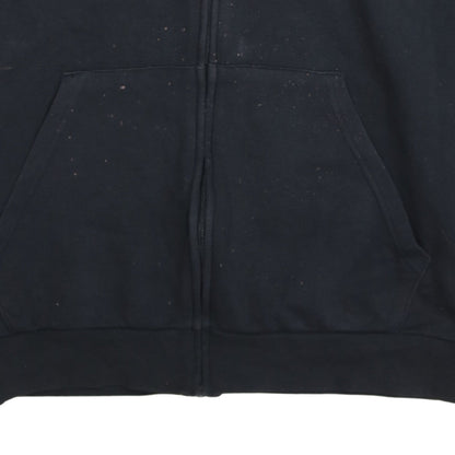Adidas Men Black XL Full Zip Hoodie with Logo Stripe Detail