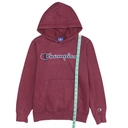 Champion Boys Burgundy Hoodie 11-12 Years Pullover Fleece Logo Casual