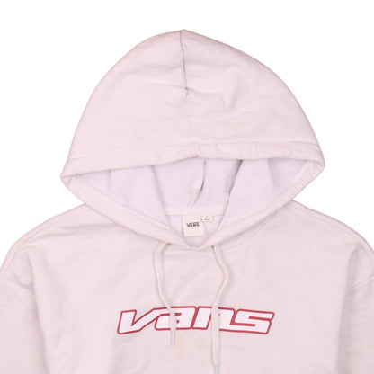 Vans Men’s White Pullover Hoodie Small Logo Graphic Fleece