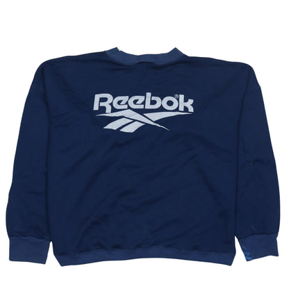 Reebok Men's Blue XL Aston Villa Pullover Sweatshirt Vintage Football Top