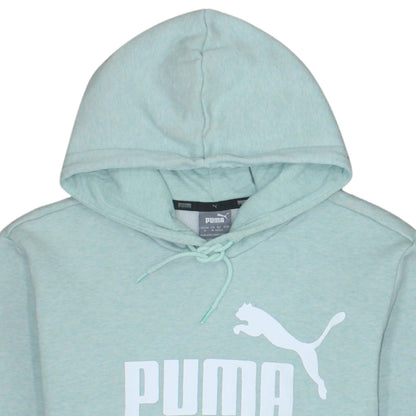 Puma Men's Green Pullover Hoodie Size M Regular Fit Logo Sweatshirt