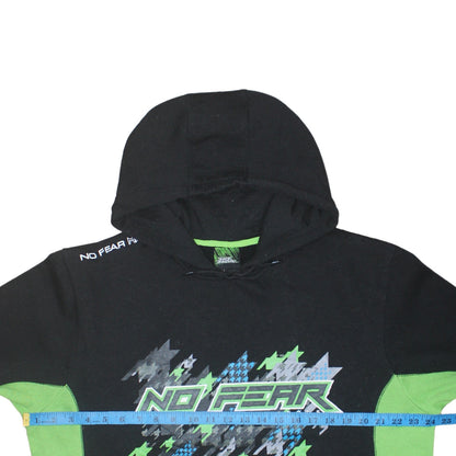 No Fear Men's Black XL Pullover Hoodie Graphic Print Sports Style