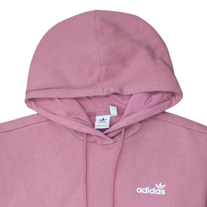 Adidas Womens Pink Pullover Hoodie Size 10 Logo Hooded Sweatshirt