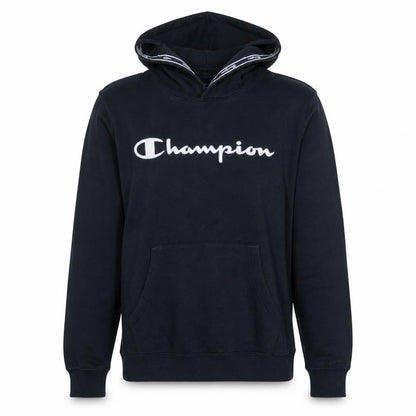 Front view of Champion boys’ black hoodie 2xl 15-16 years pullover fleece sweatshirt
