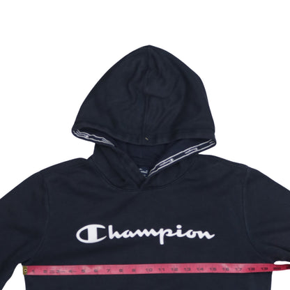 Champion Boys Black Hoodie 2XL 15-16 Years Pullover Fleece Sweatshirt