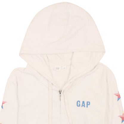 GAP Men’s White XL Full Zip Hoodie with Star Sleeves