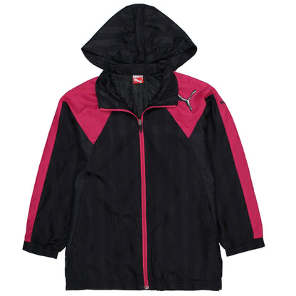 Puma Boys Black Pink Hooded Windbreaker Jacket 12 Years