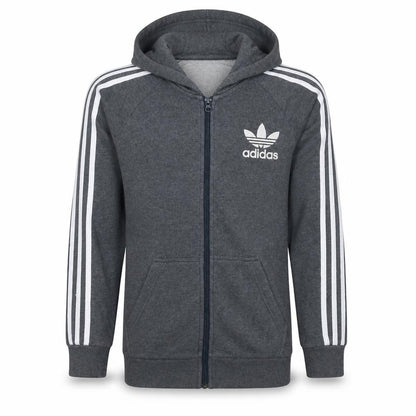 Adidas Men Grey Full Zip Hoodie Size M Regular Fit Sportswear