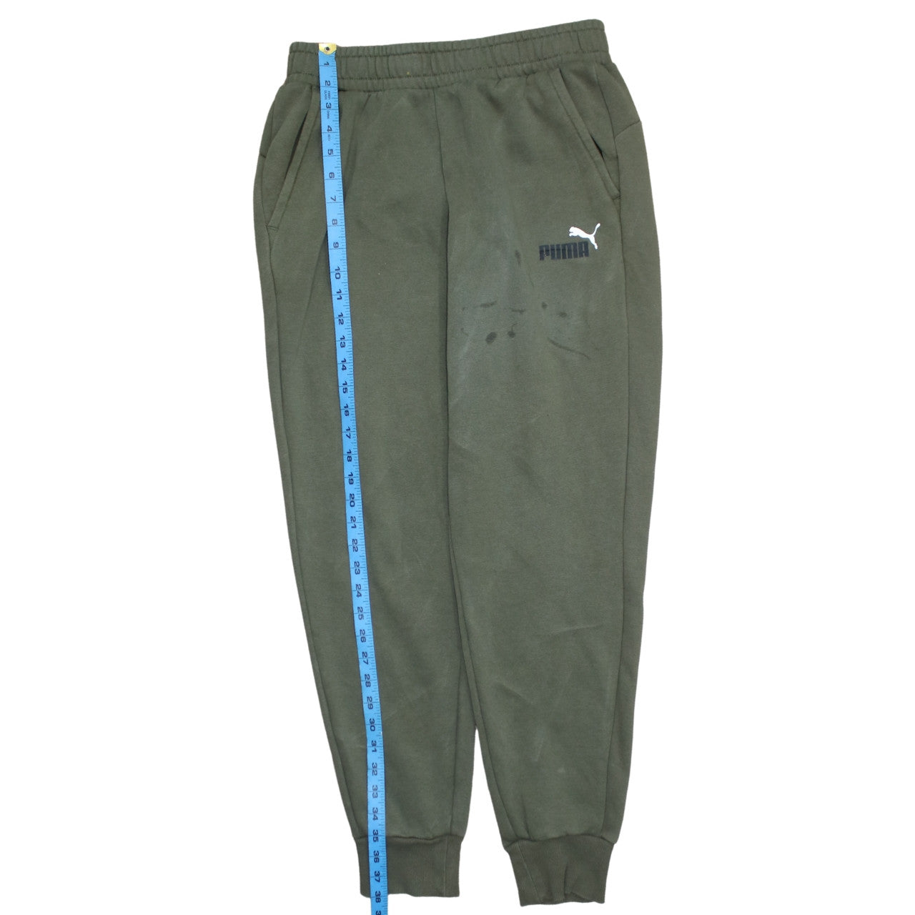 Puma Men's Green Jogger Trousers M Regular Fit Fleece Activewear