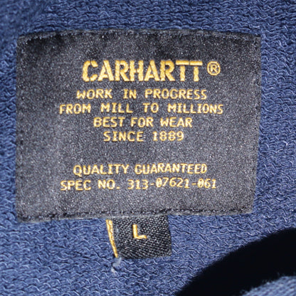 Carhartt Mens Blue Pullover Hoodie L Hooded Sweatshirt