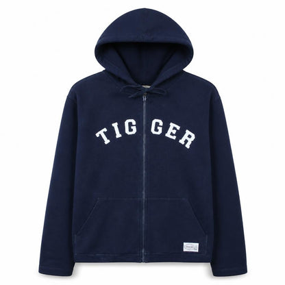 Front view of Walt Disney World Women's Blue Tigger Full Zip Hoodie, size M
