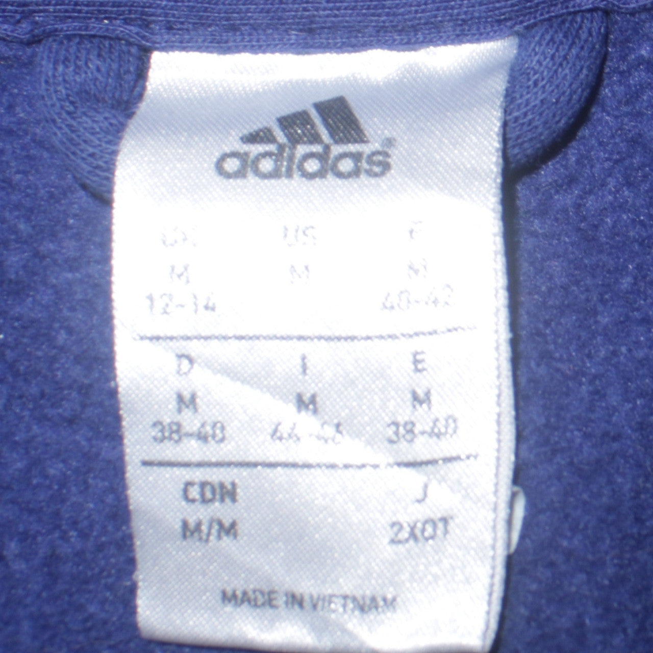 Adidas Women's Blue Full Zip Hoodie Medium Hooded Sportswear