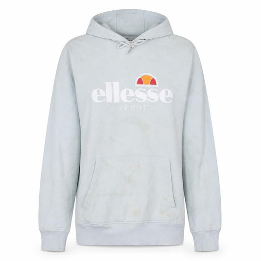 Front view of Ellesse Women Blue Pullover Hoodie, size 14, Cotton Blend Sport Logo