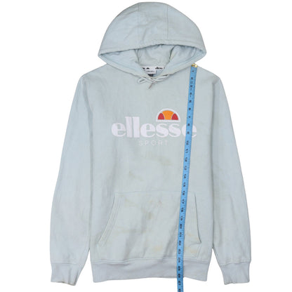 Ellesse Women Blue Pullover Hoodie Size 14 Cotton Blend Sport Logo