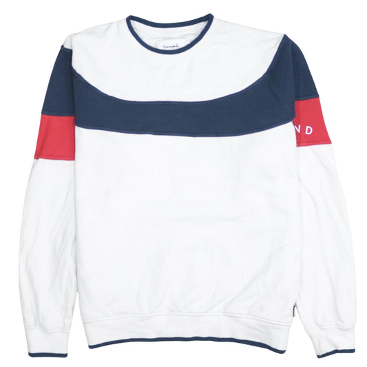 Diamond Supply Co. Men's White Navy Red Colour Block Sweatshirt M