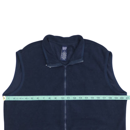 GAP Women’s Blue Fleece Waistcoat L Full Zip Sleeveless Casual Vest