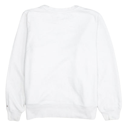 Tommy Hilfiger Women's White XS Pullover Sweatshirt Logo Crew Neck