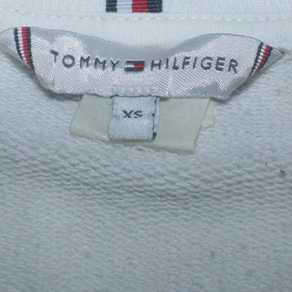 Tommy Hilfiger Women's White XS Pullover Sweatshirt Logo Crew Neck