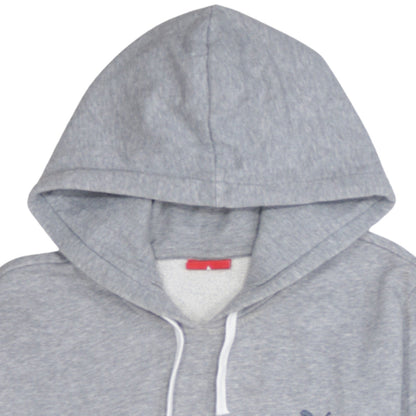 Puma Women Grey Hoodie XL Relaxed Fit Cotton Blend Pullover