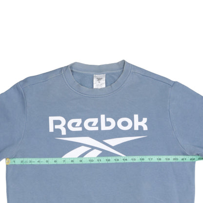 Reebok Men's Blue Logo Crew Neck Fleece Sweatshirt Size M