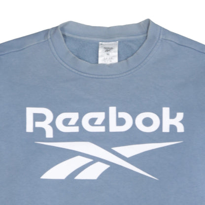 Reebok Men's Blue Logo Crew Neck Fleece Sweatshirt Size M