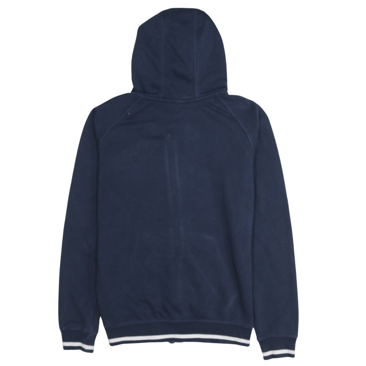Adidas Women's Navy Blue Full Zip Hoodie UK 8 Cotton Blend Casual