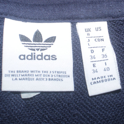 Adidas Women's Navy Blue Full Zip Hoodie UK 8 Cotton Blend Casual