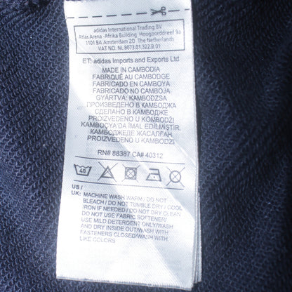 Adidas Women's Navy Blue Full Zip Hoodie UK 8 Cotton Blend Casual