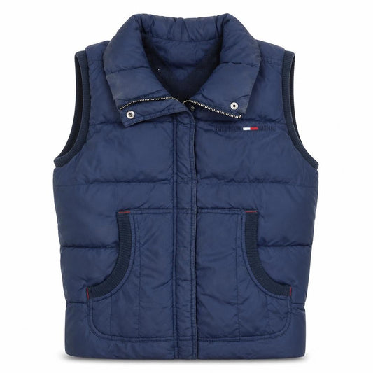 Tommy Hilfiger Women Blue Puffer Waistcoat M Sleeveless Zip