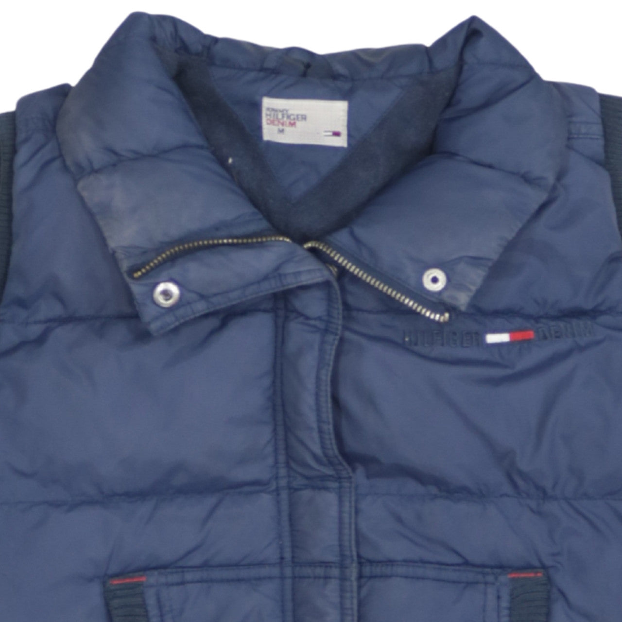 Tommy Hilfiger Women Blue Puffer Waistcoat M Sleeveless Zip