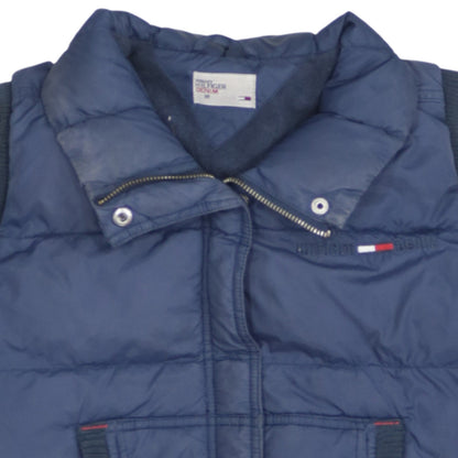 Tommy Hilfiger Women Blue Puffer Waistcoat M Sleeveless Zip