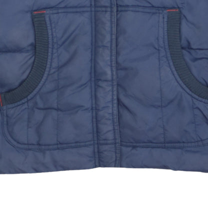Tommy Hilfiger Women Blue Puffer Waistcoat M Sleeveless Zip