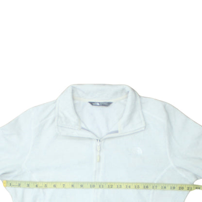 The North Face Womens White Fleece Full Zip Hoodie Size L