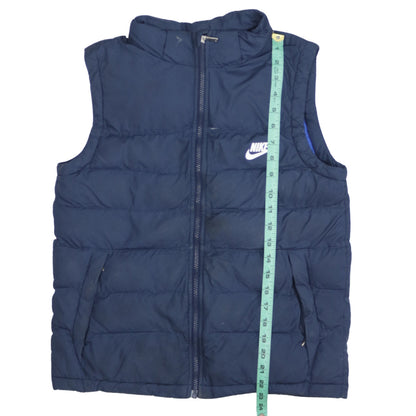 Nike Boys Blue Puffer Gilet Waistcoat XL 13-15 Years Lined Full Zip