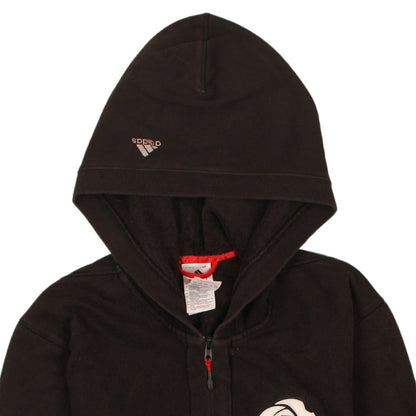 Adidas Men's Black Full Zip Hoodie L Logo Sports Fleece Sweatshirt