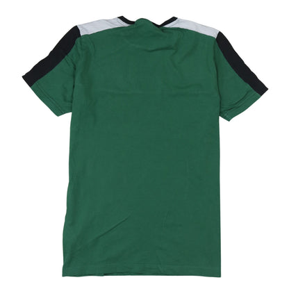 Puma Men's Green Colourblock Crew Neck Short Sleeve T-Shirt Size S