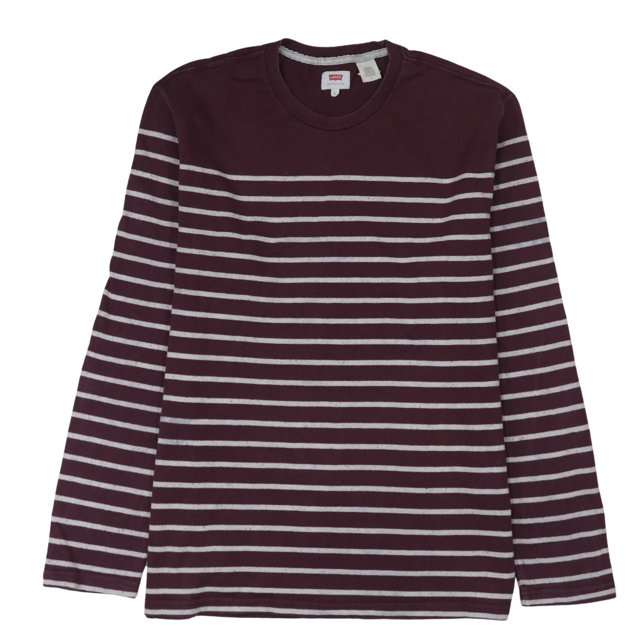 Levi's Men's Brown Striped Long Sleeve Crew Neck Cotton Sweatshirt Size L
