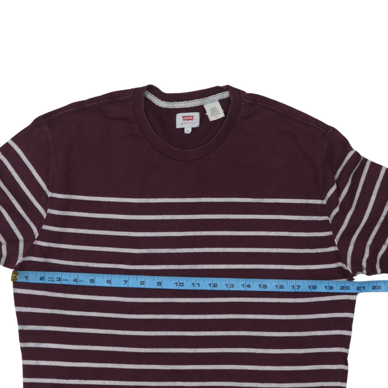 Levi's Men's Brown Striped Long Sleeve Crew Neck Cotton Sweatshirt Size L