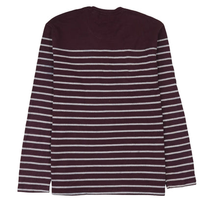 Levi's Men's Brown Striped Long Sleeve Crew Neck Cotton Sweatshirt Size L