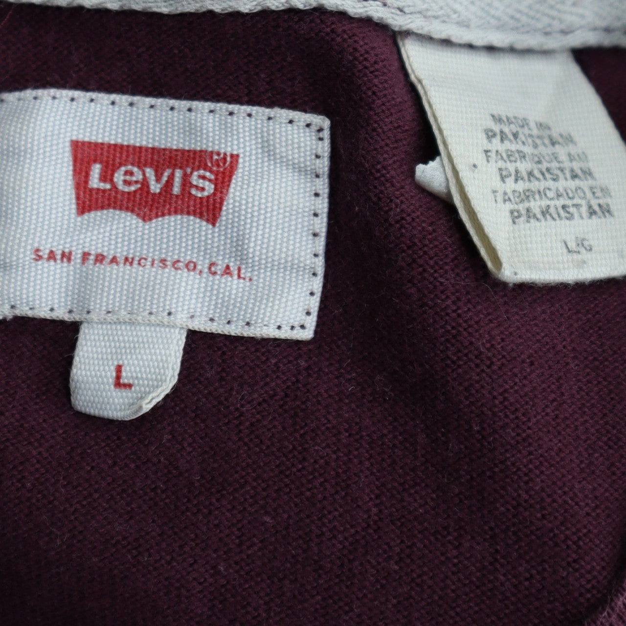 Levi's Men's Brown Striped Long Sleeve Crew Neck Cotton Sweatshirt Size L