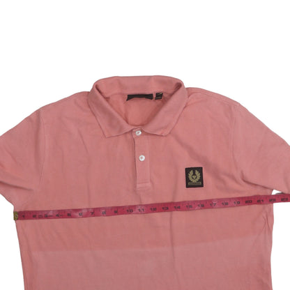 Belstaff Men's Pink Cotton Short Sleeve Polo Shirt Size M