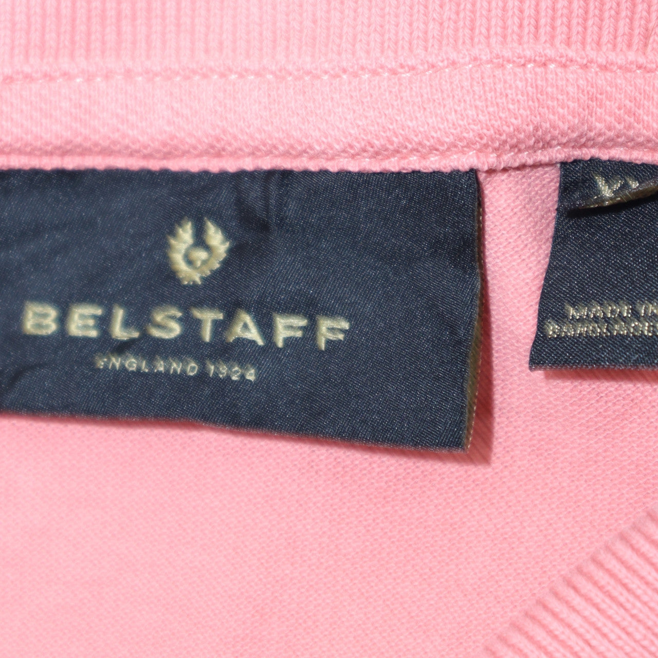 Belstaff Men's Pink Cotton Short Sleeve Polo Shirt Size M