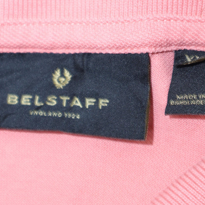 Belstaff Men's Pink Cotton Short Sleeve Polo Shirt Size M