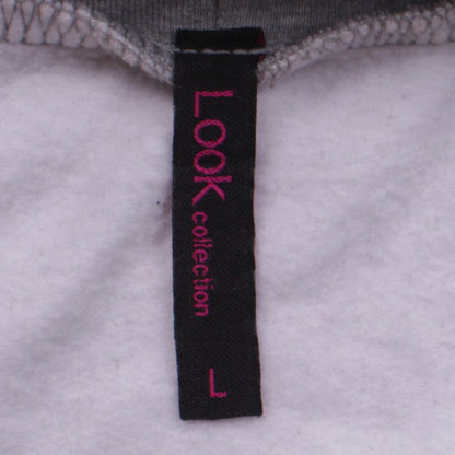 LOOK Collection Womens Grey White Mickey Mouse Pullover Hoodie L