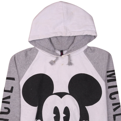 LOOK Collection Womens Grey White Mickey Mouse Pullover Hoodie L