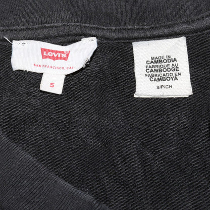 Levi's Women's Black Small Pullover Sweatshirt with Logo Trim