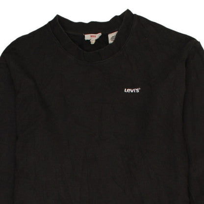 Levi's Women's Black Small Pullover Sweatshirt with Logo Trim